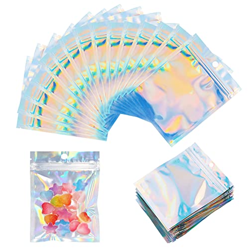 100 Stück Mylar-Beutel, wiederverschließbare holografische Beutel, geruchsdichte Beutel für Kaffeebohnen, Süßigkeiten, Gewürze, Lebensmittel, kleine Kekse, Schmucksortierung (Silber, 7,5 x 10 cm) 100 Stück Mylar-Beutel, wiederverschließbare holografische Beutel, geruchsdichte Beutel für Kaffeebohnen, Süßigkeiten, Gewürze, Lebensmittel, kleine Kekse, Schmucksortierung (Silber, 7,5 x 10 cm) von SUBTAVIK
