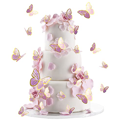30 Stücke Schmetterling Kuchen Dekorationen 3D Schmetterling Kuchen Topper Dekorationen Gemischte Größe Schmetterling Cupcake Topper für Geburtstag Hochzeit Party Kuchen Party Essen Dekoration (Lila) 30 Stücke Schmetterling Kuchen Dekorationen 3D Schmetterling Kuchen Topper Dekorationen Gemischte Größe Schmetterling Cupcake Topper für Geburtstag Hochzeit Party Kuchen Party Essen Dekoration (Lila) von SUBTAVIK