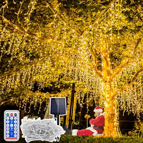 SUBTLETY 10m Lichterkette Außen 400 LEDs Weihnachtsbeleuchtung mit 8 Leuchtmodi Wasserdichte IP44 Lichtstränge Solar/USB-Betrieben Lichterketten für Weihnachten Ostern Halloween Hochzeit (Eiszapfen) SUBTLETY 10m Lichterkette Außen 400 LEDs Weihnachtsbeleuchtung mit 8 Leuchtmodi Wasserdichte IP44 Lichtstränge Solar/USB-Betrieben Lichterketten für Weihnachten Ostern Halloween Hochzeit (Eiszapfen) von SUBTLETY