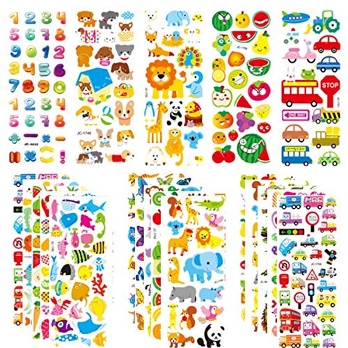 SUCHUANGUANG 3D Aufkleber für Kinder & Kleinkinder 500+ Puffy Stickers Variety Pack PVC Cartoon Sticker von SUCHUANGUANG