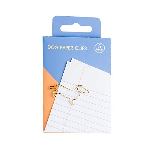 Good Design Works Hunde Büroklammern, Metall, Gold, Einheitsgröße, 5 von SUCK UK