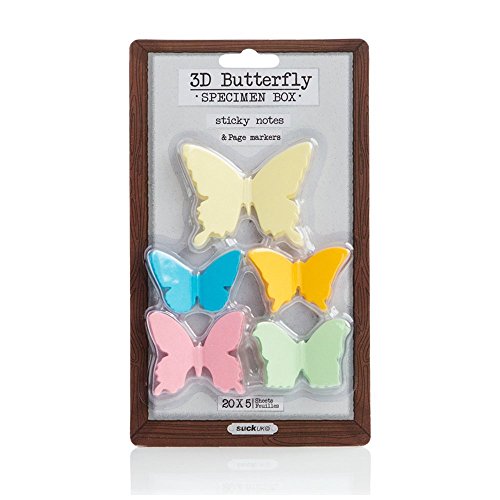 SUCK UK 3D-Schmetterlings-Haftnotizen – Vorteilspack von SUCK UK