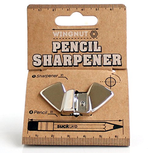 SUCK UK Bleistiftspitzer „Flügelmutter“ Anspitzer für Bleistifte Sharpener Manuel verchromtes massives Metall Bleistiftanspitzer Spitzer Schreibwaren Zubehör Federmappen Inhalt Silber Spitzermesser SUCK UK Bleistiftspitzer „Flügelmutter“ Anspitzer für Bleistifte Sharpener Manuel verchromtes massives Metall Bleistiftanspitzer Spitzer Schreibwaren Zubehör Federmappen Inhalt Silber Spitzermesser von SUCK UK