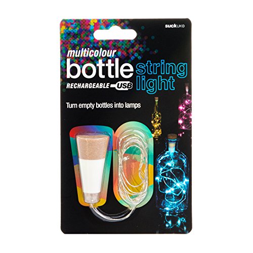 SUCK UK Flaschen-Lichterkette, Plastik, Mehrfarbig, 7 x 2.4 x 7 cm von SUCK UK