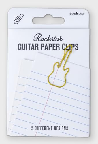 Suck UK - Büroklammern Gitarre | Goldfarbene Büroklammern für Schreibwaren | Große Büroklammern für Papierkram & Schule Schreibwaren Set Büroklammern Metall | Niedliches Set Büro & Zuhause | Suck UK - Büroklammern Gitarre | Goldfarbene Büroklammern für Schreibwaren | Große Büroklammern für Papierkram & Schule Schreibwaren Set Büroklammern Metall | Niedliches Set Büro & Zuhause | von SUCK UK