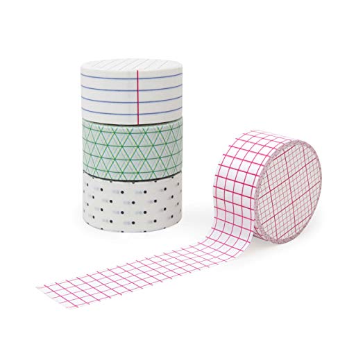 SUCK UK Memo Washi Art Dekoratives Papier Abdeckband Farbiges Klebeband | Set mit 4 coolen Selotape-Rollen | Bastelbedarf | Scrapbooking Zubehör | Japanische Schreibwaren, mehrfarbig, Einheitsgröße von SUCK UK