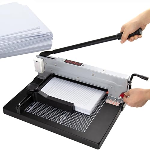 Robuster Papierschneider aus Metall, Papierschneider mit Skala und Sicherheits-Schneideschutz, 40 mm Schnittstärke, 400 Blatt Kapazität, for Pergament, Visitenkarten, Verträge, Bindefolien Robuster Papierschneider aus Metall, Papierschneider mit Skala und Sicherheits-Schneideschutz, 40 mm Schnittstärke, 400 Blatt Kapazität, for Pergament, Visitenkarten, Verträge, Bindefolien von SUCRFXJ
