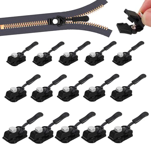 15 Stück Reißverschluss Anhänger 3 Größen Fix-Reißverschlusszieher Ersatz Universal Reißverschluss Reparatur Set Reißverschluss Zipper Reparatur Ersatz für Gepäck/Rucksäcke/Jacken von SUFANG