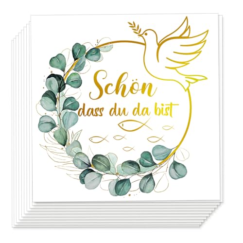 40 Stück Kommunion Servietten Servietten Konfirmation für Taufe Servietten Eukalyptus Goldene Taube und Fisch sicher und geruchsneutral für Taufe Kommunion Konfirmation(33 x 33cm) 40 Stück Kommunion Servietten Servietten Konfirmation für Taufe Servietten Eukalyptus Goldene Taube und Fisch sicher und geruchsneutral für Taufe Kommunion Konfirmation(33 x 33cm) von SUFANG