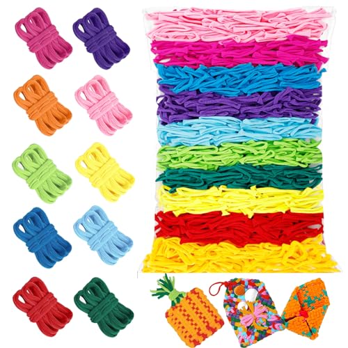 Bunte Webstuhlschlaufen, Topflappen, mehrfarbig, Webstuhlschlaufen, Topflappen, elastisch, 15,2 cm, Bastelschlaufe für DIY, flexibles Webstuhl-Set, buntes Weben, Handwerk für Kinder und Erwachsene von SUGORER