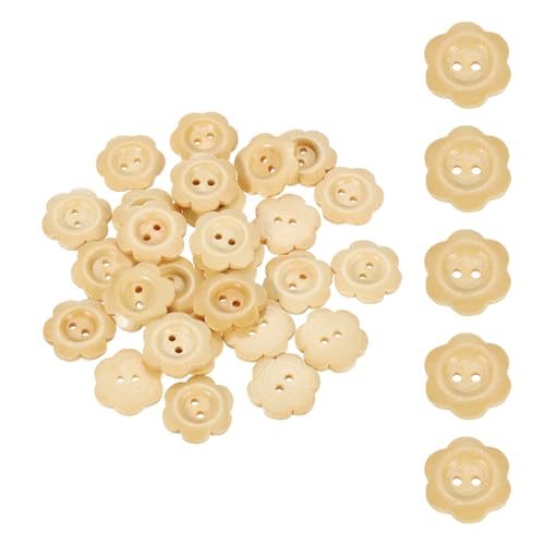 SUIKIHUM Holzknöpfe, Blumenform, 2 Löcher, zum Basteln, Häkeln, Mantel, Stoff, gewebte Tasche, Handwerk, Holzfarbe, 30 Stück SUIKIHUM Holzknöpfe, Blumenform, 2 Löcher, zum Basteln, Häkeln, Mantel, Stoff, gewebte Tasche, Handwerk, Holzfarbe, 30 Stück von SUIKIHUM