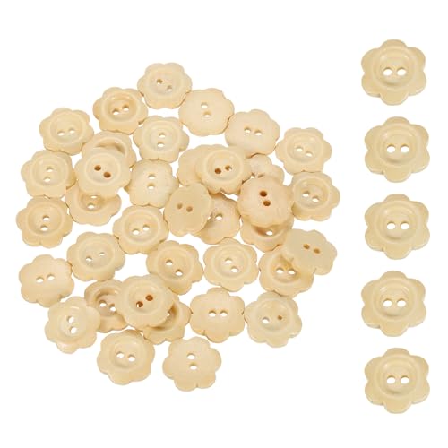 SUIKIHUM Holzknöpfe, Blumenform, 2 Löcher, zum Basteln, Häkeln, Mantel, Stoff, gewebte Tasche, Handwerk, Holzfarbe, 30 Stück SUIKIHUM Holzknöpfe, Blumenform, 2 Löcher, zum Basteln, Häkeln, Mantel, Stoff, gewebte Tasche, Handwerk, Holzfarbe, 30 Stück von SUIKIHUM