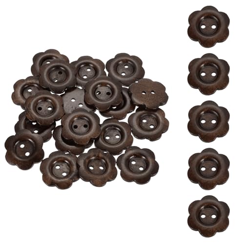 SUIKIHUM Holzknöpfe, Blumenform, Nähknöpfe, 2 Löcher, für Heimwerker, Häkeln, Mantel, Stoff, gewebte Tasche, Handwerk, Dunkelbraun, 30 Stück SUIKIHUM Holzknöpfe, Blumenform, Nähknöpfe, 2 Löcher, für Heimwerker, Häkeln, Mantel, Stoff, gewebte Tasche, Handwerk, Dunkelbraun, 30 Stück von SUIKIHUM