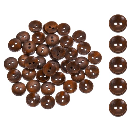 SUIKIHUM Holzknöpfe, rund, 2 Löcher, handgefertigt, dekorativ, für Heimwerker, Häkeln, Mantel, Stoff, gewebte Tasche, Handwerk, Braun, 50 Stück SUIKIHUM Holzknöpfe, rund, 2 Löcher, handgefertigt, dekorativ, für Heimwerker, Häkeln, Mantel, Stoff, gewebte Tasche, Handwerk, Braun, 50 Stück von SUIKIHUM