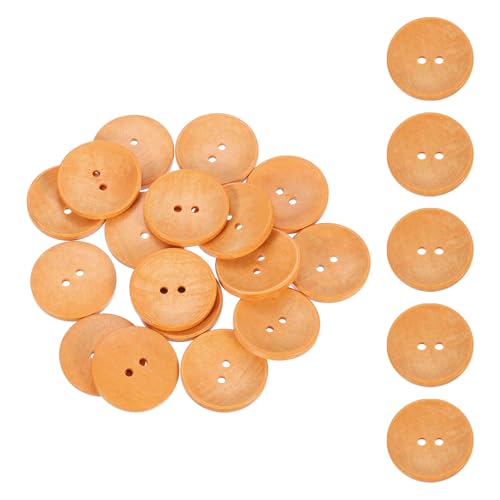 SUIKIHUM Holzknöpfe, rund, 2 Löcher, handgefertigt, dekorativ, für Heimwerker, Häkeln, Mantel, Stoff, gewebte Tasche, Handwerk, Hellorange, 50 Stück SUIKIHUM Holzknöpfe, rund, 2 Löcher, handgefertigt, dekorativ, für Heimwerker, Häkeln, Mantel, Stoff, gewebte Tasche, Handwerk, Hellorange, 50 Stück von SUIKIHUM