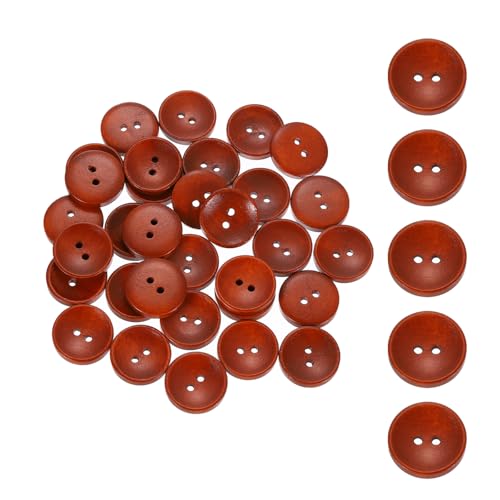 SUIKIHUM Holzknöpfe, rund, 2 Löcher, handgefertigt, dekorativ, für Heimwerker, Häkeln, Mantel, Stoff, gewebte Tasche, Handwerk, Rotbraun, 50 Stück SUIKIHUM Holzknöpfe, rund, 2 Löcher, handgefertigt, dekorativ, für Heimwerker, Häkeln, Mantel, Stoff, gewebte Tasche, Handwerk, Rotbraun, 50 Stück von SUIKIHUM