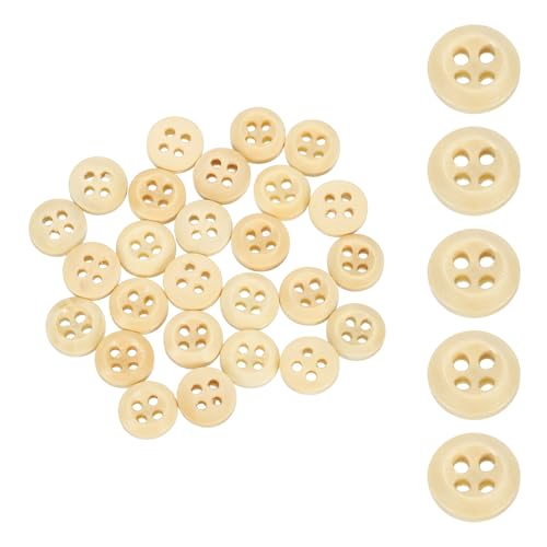 SUIKIHUM Holzknöpfe, rund, 4 Löcher, handgefertigt, dekorativ, für Häkelarbeiten, Mantel, Stoff, gewebte Tasche, Handwerk, Holzfarbe, 50 Stück SUIKIHUM Holzknöpfe, rund, 4 Löcher, handgefertigt, dekorativ, für Häkelarbeiten, Mantel, Stoff, gewebte Tasche, Handwerk, Holzfarbe, 50 Stück von SUIKIHUM