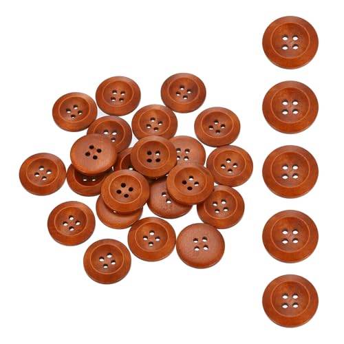 SUIKIHUM Holzknöpfe, rund, 4 Löcher, handgefertigt, dekorativ, für Heimwerker, Häkeln, Mantel, Stoff, gewebte Tasche, Handwerk, Braun, 50 Stück SUIKIHUM Holzknöpfe, rund, 4 Löcher, handgefertigt, dekorativ, für Heimwerker, Häkeln, Mantel, Stoff, gewebte Tasche, Handwerk, Braun, 50 Stück von SUIKIHUM