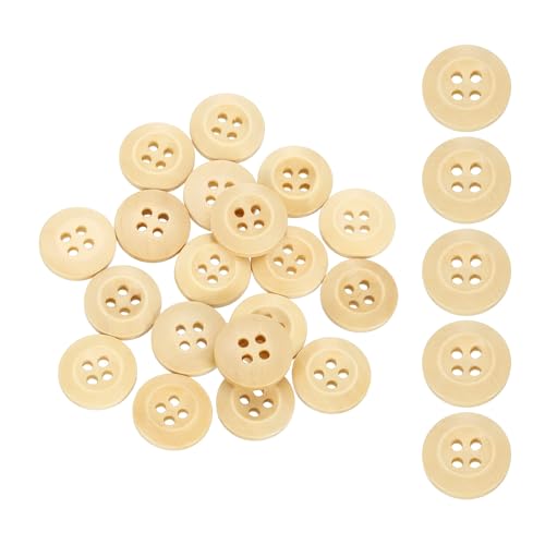 SUIKIHUM Holzknöpfe, rund, 4 Löcher, handgefertigt, dekorativ, für Heimwerker, Häkeln, Mantel, Stoff, gewebte Tasche, Handwerk, Holzfarbe, 50 Stück SUIKIHUM Holzknöpfe, rund, 4 Löcher, handgefertigt, dekorativ, für Heimwerker, Häkeln, Mantel, Stoff, gewebte Tasche, Handwerk, Holzfarbe, 50 Stück von SUIKIHUM