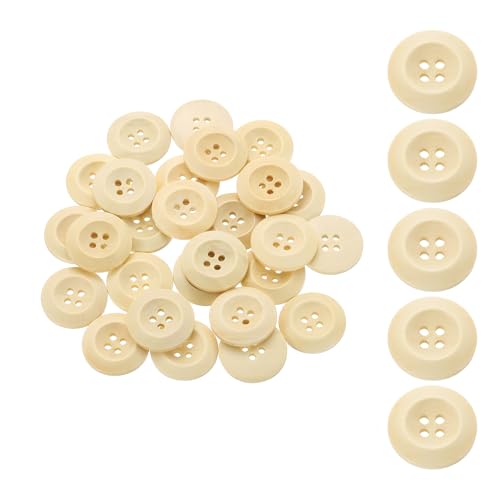 SUIKIHUM Holzknöpfe, rund, 4 Löcher, handgefertigt, dekorativ, für Heimwerker, Häkeln, Mantel, Stoff, gewebte Tasche, Handwerk, Holzfarbe, 50 Stück SUIKIHUM Holzknöpfe, rund, 4 Löcher, handgefertigt, dekorativ, für Heimwerker, Häkeln, Mantel, Stoff, gewebte Tasche, Handwerk, Holzfarbe, 50 Stück von SUIKIHUM