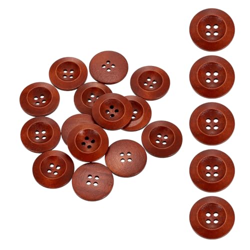 SUIKIHUM Holzknöpfe, rund, 4 Löcher, handgefertigt, dekorativ, für Heimwerker, Häkeln, Mantel, Stoff, gewebte Tasche, Handwerk, Rotbraun, 50 Stück SUIKIHUM Holzknöpfe, rund, 4 Löcher, handgefertigt, dekorativ, für Heimwerker, Häkeln, Mantel, Stoff, gewebte Tasche, Handwerk, Rotbraun, 50 Stück von SUIKIHUM