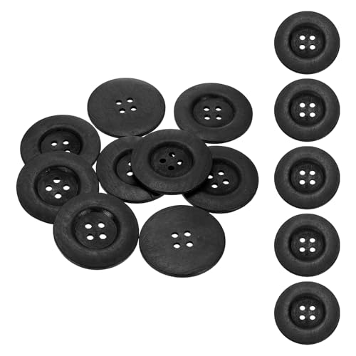 SUIKIHUM Holzknöpfe, rund, 4 Löcher, handgefertigt, dekorativ, für Mantel, DIY, Häkeltuch, gewebte Tasche, Handwerk, Schwarz, 20 Stück SUIKIHUM Holzknöpfe, rund, 4 Löcher, handgefertigt, dekorativ, für Mantel, DIY, Häkeltuch, gewebte Tasche, Handwerk, Schwarz, 20 Stück von SUIKIHUM