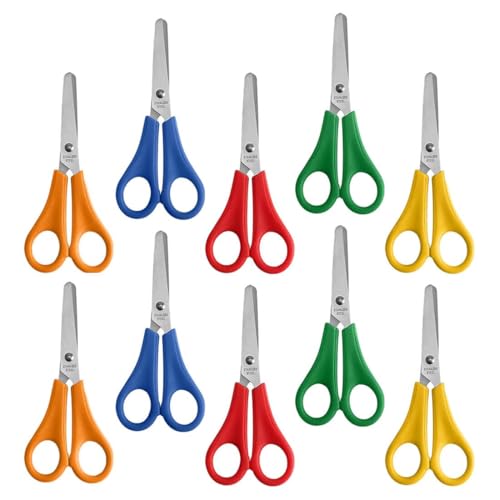 SUJEBKC 10 Stück 5 Farben Kinderschere,Schere Schule,Klein Büroschere Mit Skala Bastelscheren Set Für DIY Handwerk SUJEBKC 10 Stück 5 Farben Kinderschere,Schere Schule,Klein Büroschere Mit Skala Bastelscheren Set Für DIY Handwerk von SUJEBKC