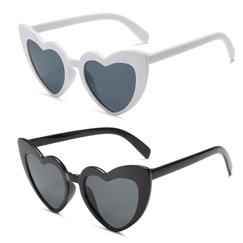 SUJEBKC 2 Stück Vintage Herzform Brille Herz Sonnenbrille, Festival Accessoires,ür Kinder Herren Damen,für Party, Weihnachten, Hochzeit SUJEBKC 2 Stück Vintage Herzform Brille Herz Sonnenbrille, Festival Accessoires,ür Kinder Herren Damen,für Party, Weihnachten, Hochzeit von SUJEBKC