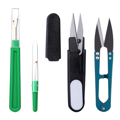 SUJEBKC Nähzubehör,Nähen Nahttrenner Kit, mit Schutzkappe,4 Stück Faden Naht Entfernen Stich Unpicker Faden Schneider Tool,Groß/Klein zum Öffnen von Nähten SUJEBKC Nähzubehör,Nähen Nahttrenner Kit, mit Schutzkappe,4 Stück Faden Naht Entfernen Stich Unpicker Faden Schneider Tool,Groß/Klein zum Öffnen von Nähten von SUJEBKC
