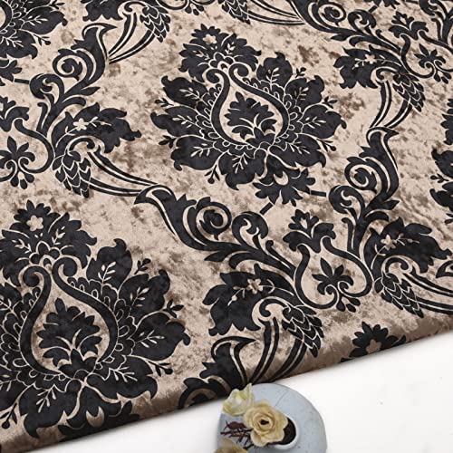 SUJIA Samtstoff Pannesamt Meterware Retro Verdicken 3D-Prägung Zum von Nähen Sofa Kissen Polster Gardinen Dekostoff Möbel Wanddekoration im Hintergrund(Color:Leichter Kaffee) von SUJIA