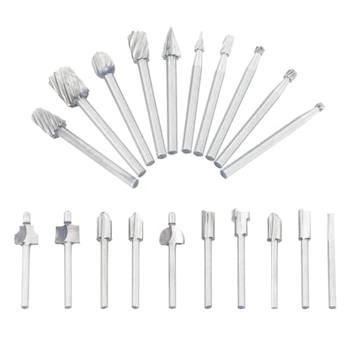 SUKITMISO 20tlg Holzschnitzerei Bohrer Set für Rotary Tool, HSS Fräser Set, 3 mm Schaft, Router Bits DIY Gravur Werkzeuge für Holzbearbeitung Bohren Trimmen SUKITMISO 20tlg Holzschnitzerei Bohrer Set für Rotary Tool, HSS Fräser Set, 3 mm Schaft, Router Bits DIY Gravur Werkzeuge für Holzbearbeitung Bohren Trimmen von SUKITMISO