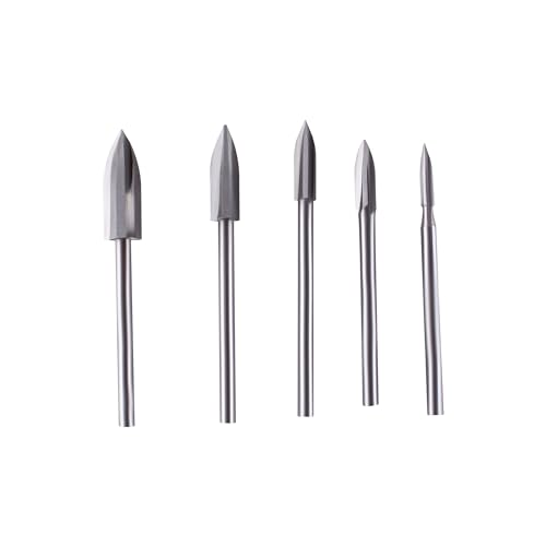 SUKITMISO Holzschnitzwerkzeug, 5 Stück HSS Gravierwerkzeug mit 3mm Schaft, Holz Gravierbohrer Schnitzmesser Set, Kopfdurchmesser: 3/4/5/6/8mm, Rotationswerkzeuge Zubehoer für Holzbearbeitung SUKITMISO Holzschnitzwerkzeug, 5 Stück HSS Gravierwerkzeug mit 3mm Schaft, Holz Gravierbohrer Schnitzmesser Set, Kopfdurchmesser: 3/4/5/6/8mm, Rotationswerkzeuge Zubehoer für Holzbearbeitung von SUKITMISO