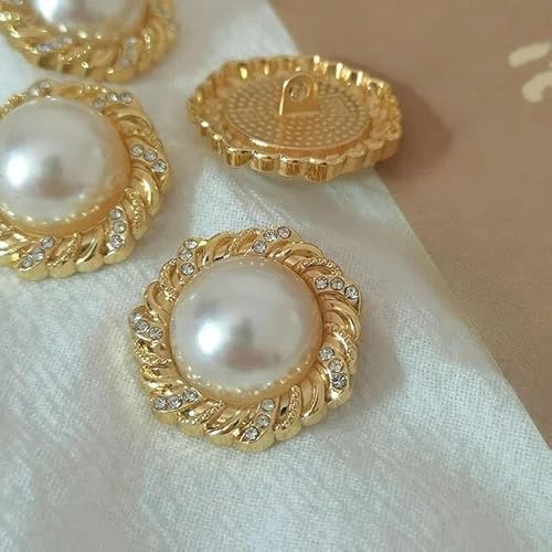 12/24 Stück 20/25 mm Gold-Perlenknöpfe für Kleidung, Metall, rund, Dekorknopf, Bekleidungszubehör, Nähen von SUKORI