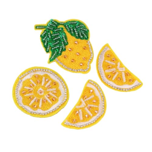 4 teile/satz früchte zitrone pailletten perlen patches für kleidung DIY strass Nähen auf bestickt patch Stickerei applique 4 teile/satz früchte zitrone pailletten perlen patches für kleidung DIY strass Nähen auf bestickt patch Stickerei applique von SUKORI