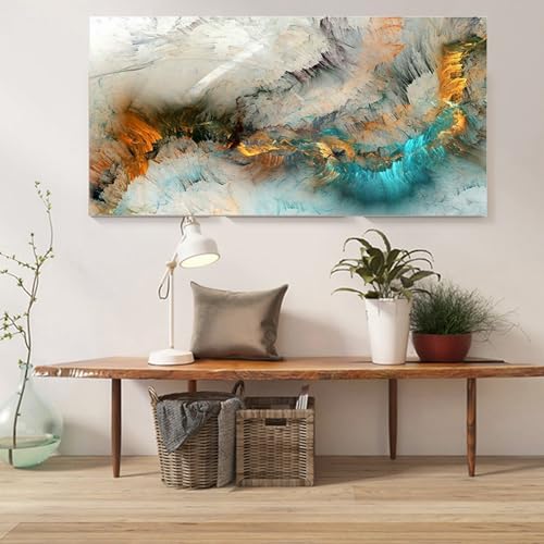 SUKPDJO Abstrakte Gold Poster Leinwand Gemälde auf Leinwand Wandbilder Wohnzimmer Moderne Wandkunst Bilder Poster und Drucke Bilder 70x140cm Rahmenlos (D,80x160cm) von SUKPDJO