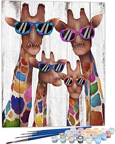 SULISO Malen Nach Zahlen Erwachsene, DIY Handgemalt Ölgemälde Kits für Anfänger, Kinder und Erwachsene, Paint by Numbers,Weihnachtsgeschenke Home Haus Deko,Ohne Rahmen 40x50cm,Girafe von SULISO