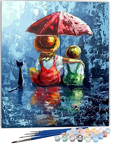 SULISO Malen Nach Zahlen Erwachsene, DIY Handgemalt Ölgemälde Kits für Anfänger, Kinder und Erwachsene, Paint by Numbers,Weihnachtsgeschenke Home Haus Deko,Ohne Rahmen 40x50cm,Kindheit von SULISO