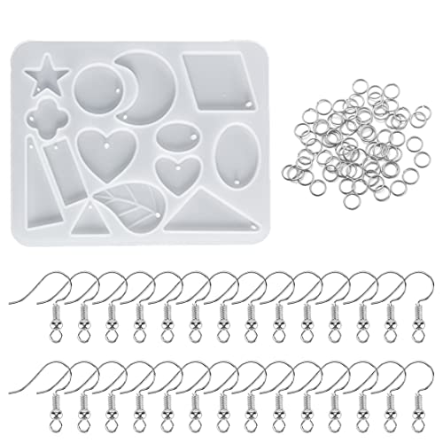 Resin Silikonform,Silikon Formen Epoxid,Kunstharz,Epoxidharz Formen Set,108-teilig Schmuck DIY Set für Schmuckherstellung von Schmuck Anhänger Ohrringe Halskette Armband Zubehör von SULIUDAJI