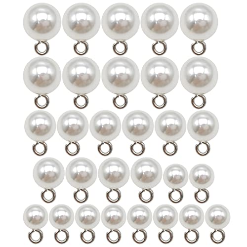 SULIUDAJI 30PCS Exquisite Kunstperlenknöpfe 8/10 / 12mm handgenähte Perlenknöpfe verwendet für Pullover Hemdröcke Haarseile. von SULIUDAJI