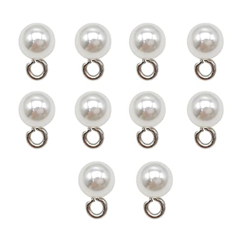 Zarte weiße Perlenknöpfe für Pullover Damenkleider 10 Stück/Pack-8 mm von SULIUDAJI