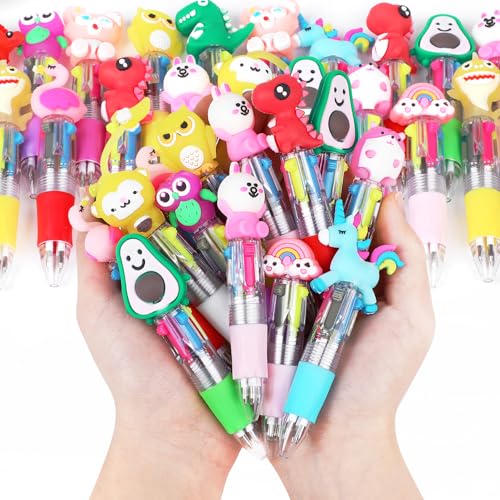 SULOLI 30 Stück 4-in-1 Kugelschreiber,0.5mm mini bunte kugelschreiber,vierfarben Versenkbare kugelschreiber,Retractable Stifte für Büro Schule Kinder Geschenk von SULOLI
