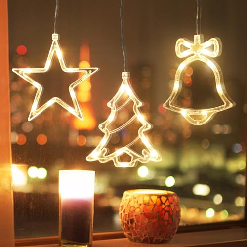 SULOLI Sterne Weihnachtsbeleuchtung, LED Weihnachtsdeko Mit Saugnäpfe, Fenstervorhang für Weihnachten Party Innen Außen Schlafzimmer Deko SULOLI Sterne Weihnachtsbeleuchtung, LED Weihnachtsdeko Mit Saugnäpfe, Fenstervorhang für Weihnachten Party Innen Außen Schlafzimmer Deko von SULOLI