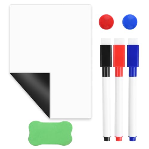 SULOLI Magnetfolie Whiteboard Magnetwand 7 Stück mit bunte Magnetstift und Radiergummi für Schul Familie Büro Küche SULOLI Magnetfolie Whiteboard Magnetwand 7 Stück mit bunte Magnetstift und Radiergummi für Schul Familie Büro Küche von SULOLI