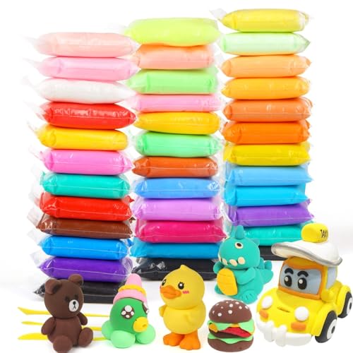 SULOLI Modelliermasse-Set,kinderknete,36 Farben Lufttrockener Magischer Knete für Kinder,Geschenk für Jungen und Mädchen im Alter von 3-12 Jahren SULOLI Modelliermasse-Set,kinderknete,36 Farben Lufttrockener Magischer Knete für Kinder,Geschenk für Jungen und Mädchen im Alter von 3-12 Jahren von SULOLI