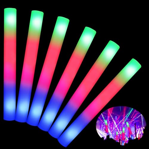 SULOLI Schaumstoff-Leuchtstäbe, 20 Stück, Hochzeits-Leuchtstäbe, Schaumstoff-Leuchtstäbe, LED-Schaum-Leuchtstäbe, große Knicklichter von SULOLI