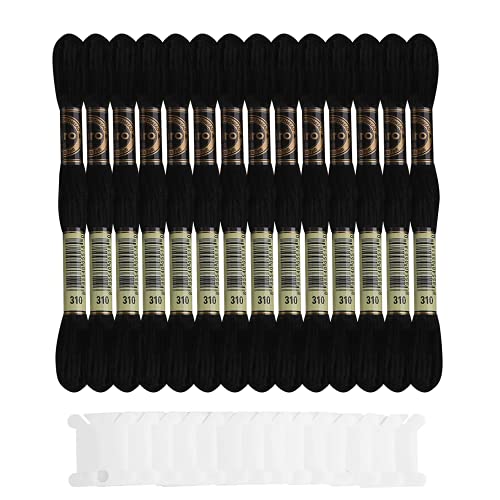 Suloli Stickgarne – Black Series Kreuzstichgarn (14 Knäuel) von SULOLI