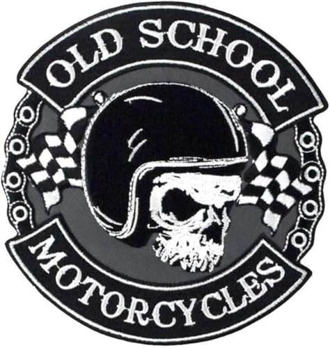 Aufnäher, Motiv: Totenkopf Old School Motorcycles zum Aufnähen oder Aufbügeln, zum Aufnähen oder Aufbügeln | MC-Aufkleber für Motorradfahrer | DIY Aufnäher, Motiv: Totenkopf Old School Motorcycles zum Aufnähen oder Aufbügeln, zum Aufnähen oder Aufbügeln | MC-Aufkleber für Motorradfahrer | DIY von SUMA SHOP
