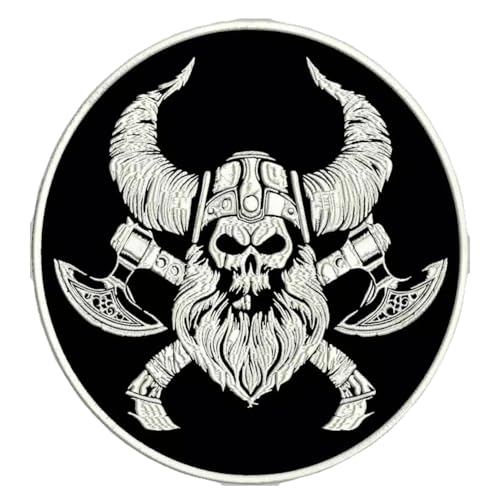 Aufnäher zum Aufbügeln, Biker, Wikingerkopf, Motorcycles, bestickt, zum Dekorieren von Motorradwesten, Jacken oder Kleidung, 9 cm Aufnäher zum Aufbügeln, Biker, Wikingerkopf, Motorcycles, bestickt, zum Dekorieren von Motorradwesten, Jacken oder Kleidung, 9 cm von SUMA SHOP