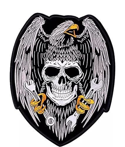SKULL Adler Aufnäher Aufbügler Patch hinten groß für Weste Biker Motorrad Biker Motorrad Biker Motorradfahrer Independent Free Biker Rider Iron Patch Aufkleber für Textilien SKULL Adler Aufnäher Aufbügler Patch hinten groß für Weste Biker Motorrad Biker Motorrad Biker Motorradfahrer Independent Free Biker Rider Iron Patch Aufkleber für Textilien von SUMA SHOP