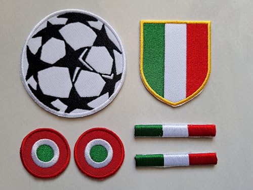 SUMA SHOP - Aufnäher Italia Scudetto, Coccarda Wimpel, bestickter Aufnäher zum Aufbügeln, Logo-Wappen, kompatibel mit allen Arten von Kleidung, 6 Stück von SUMA SHOP